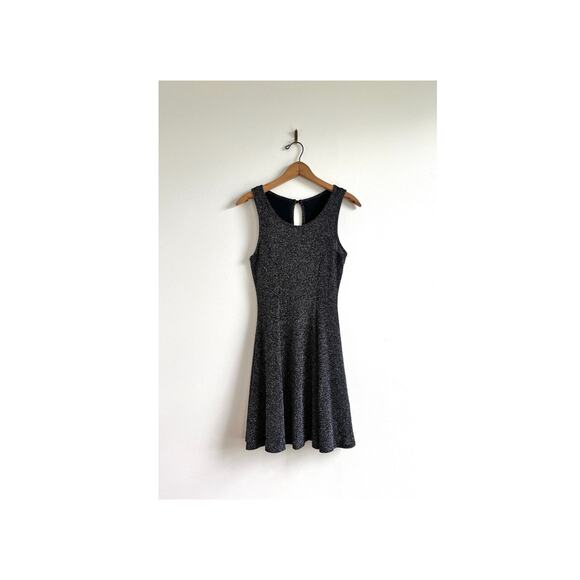 Vintage 90s Silver Lurex Mini Dress | 60s Mod Party Style | Metallic Knit | XS/S - Picture 5 of 10